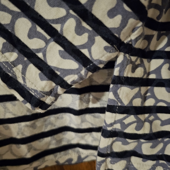 Boden • Top • 3/4 Sleeve •  Womens Size 12 • 100% Cotton • Blue Stripes with - Picture 5 of 6